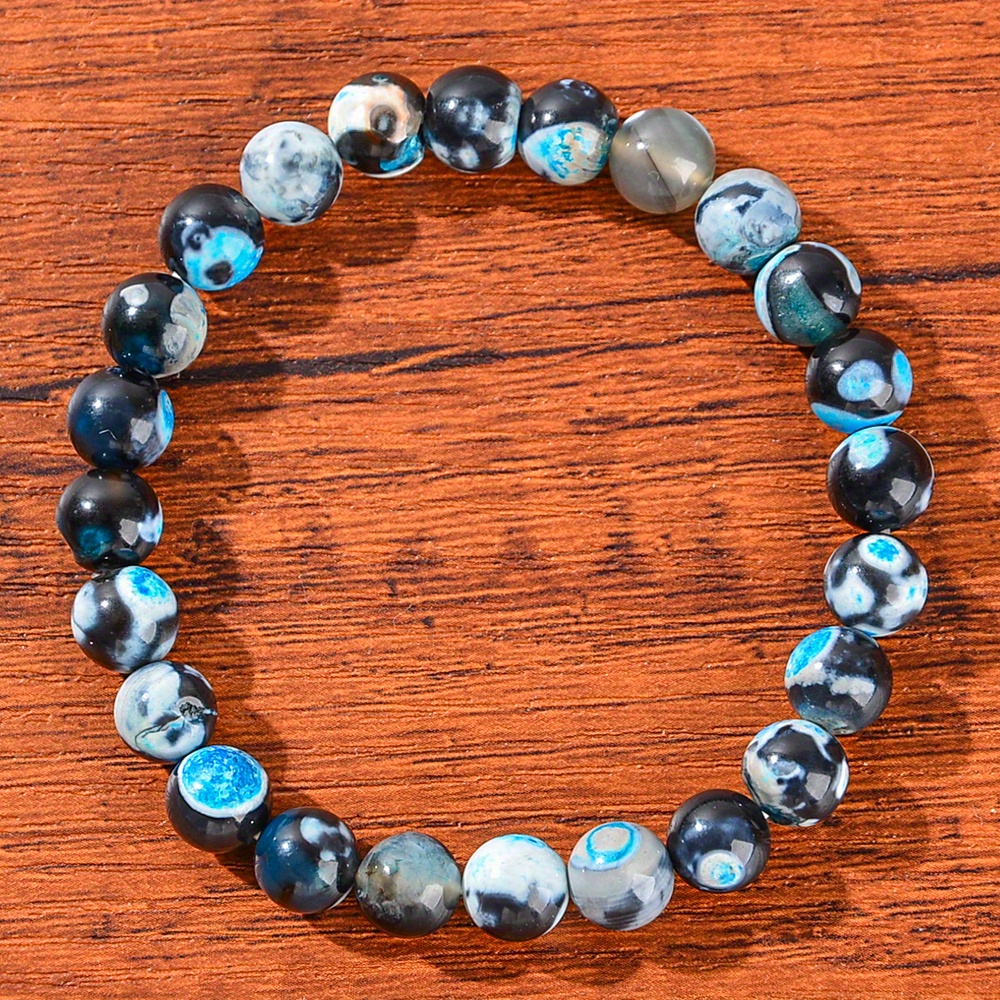 Handmade Natural Blue-fire Agate Bracelet, Casual & Special Occasions
